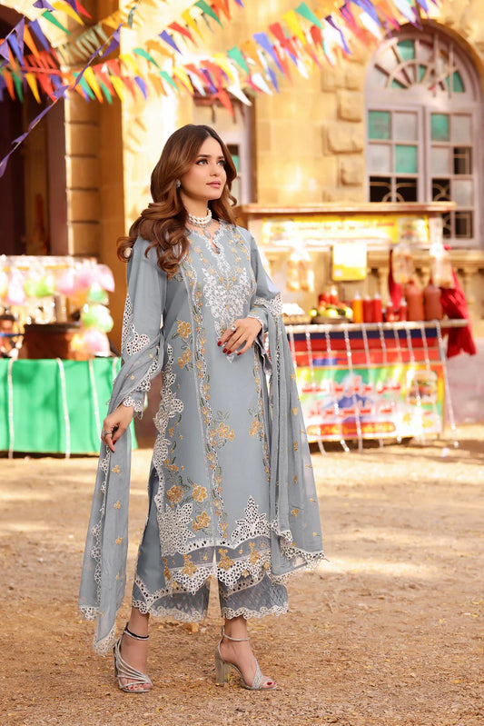 03-Piece Cotton/Lawn Suit With Chikankari Embroidery - Ready To Wear