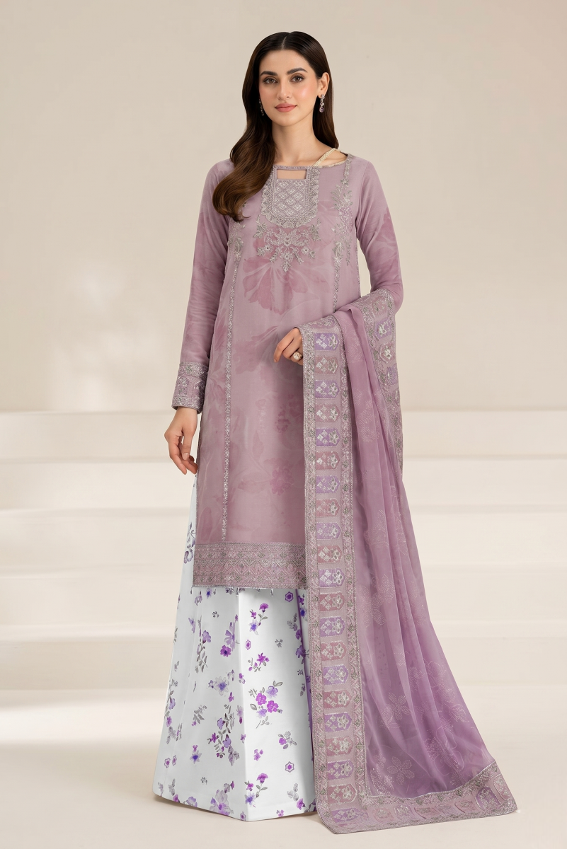 03-Piece Lawn Suit With Embroidery | Ready To Wear