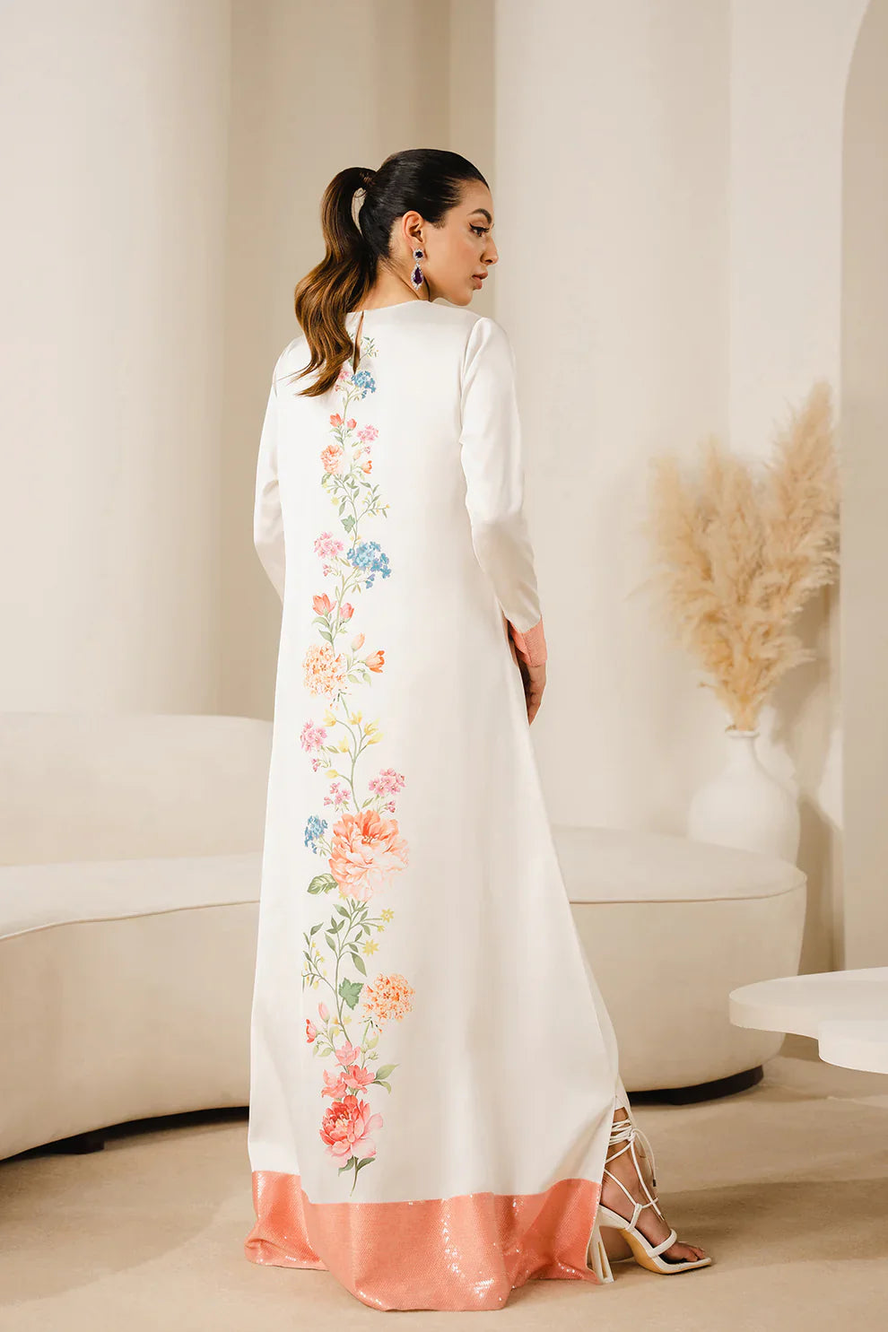 Ivory Botanical Elegance - 3 Piece Printed Suit | Ready To Wear