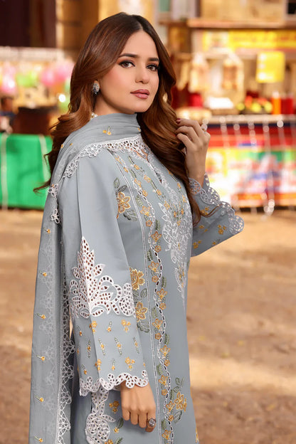 03-Piece Cotton/Lawn Suit With Chikankari Embroidery - Ready To Wear