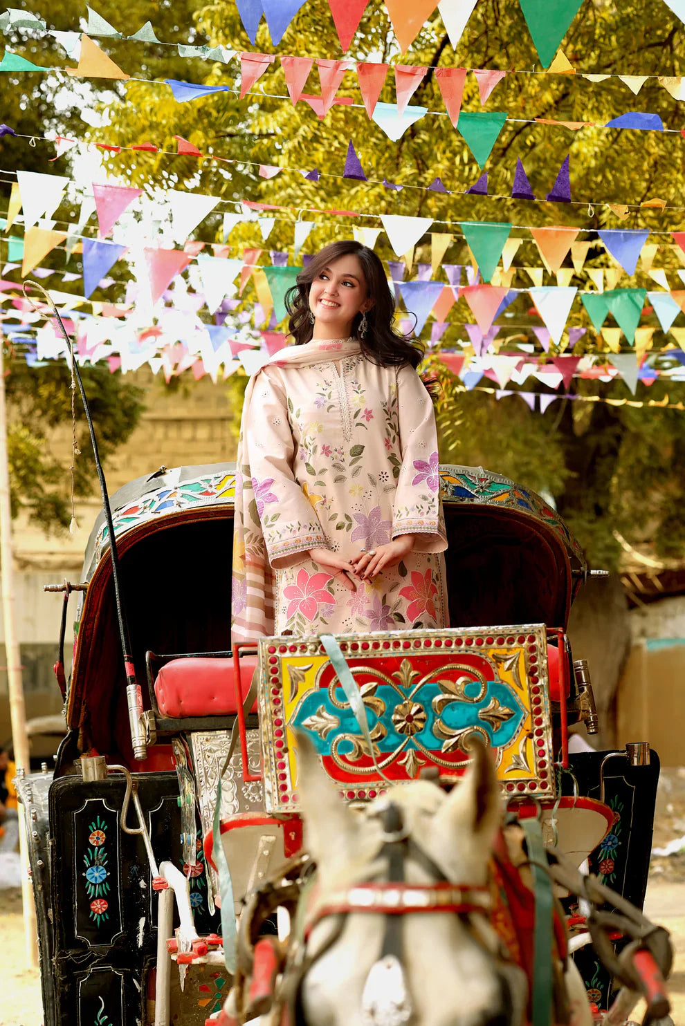 03-Piece Cotton Suit With Embroidery - Ready To Wear