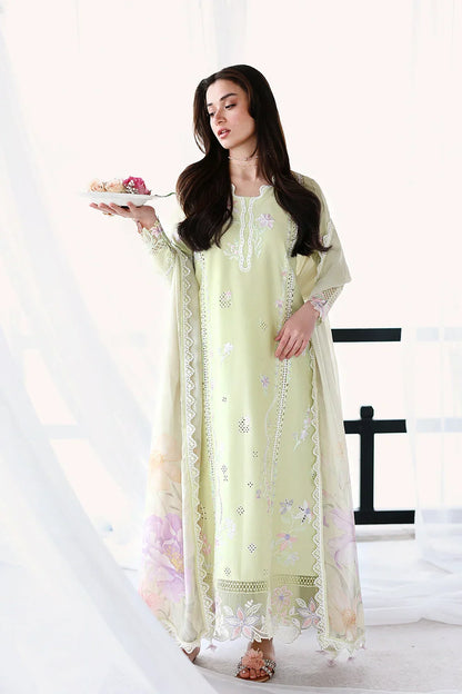 02-Piece Embroidered Lawn Suit With Silk Dupatta | Ready To Wear