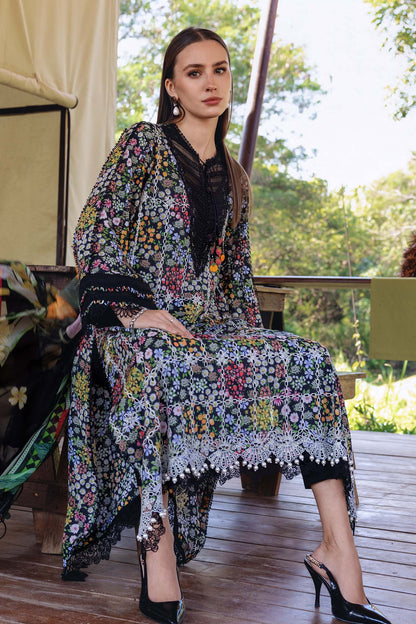03-Piece Printed Lawn Suit With Embroidery - Ready To Wear