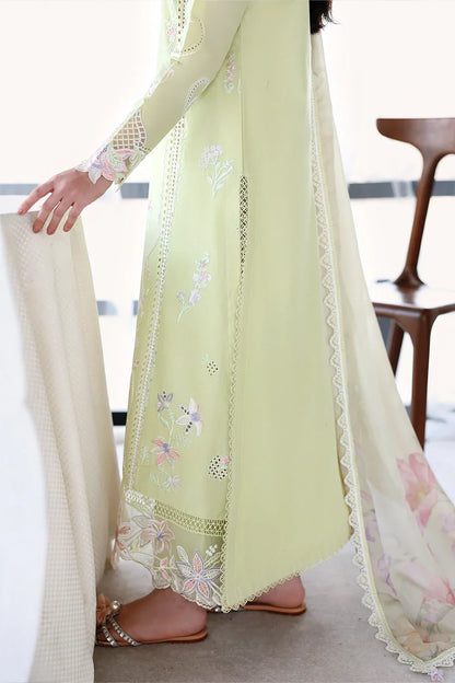 02-Piece Embroidered Lawn Suit With Silk Dupatta | Ready To Wear