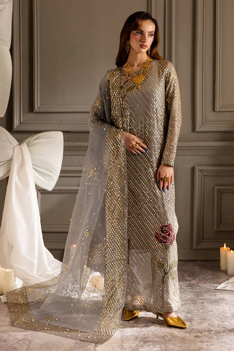 03-Piece Chiffon Suit With Embroidery | Ready To Wear