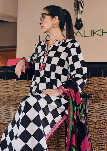 03-Piece Printed Lawn Suit With Embroidery - Ready To Wear