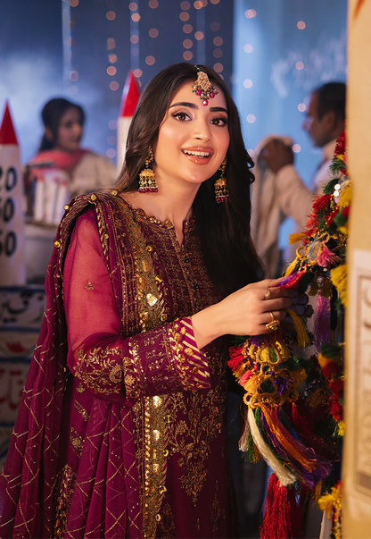 03-Piece Embroidered Chiffon Suit With Silk Dupatta | Ready To Wear