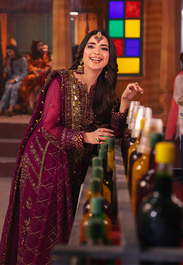 03-Piece Embroidered Chiffon Suit With Silk Dupatta | Ready To Wear