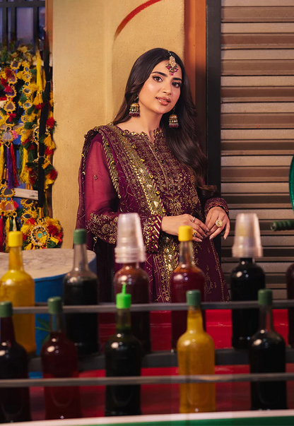 03-Piece Embroidered Chiffon Suit With Silk Dupatta | Ready To Wear