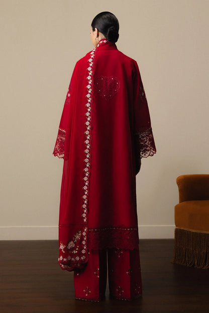 03-Piece Embroidered Lawn Suit With Chiffon Dupatta | Ready To Wear