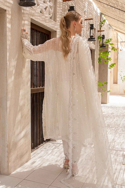 03-Piece Net Suit With Embroidery - Ready To Wear