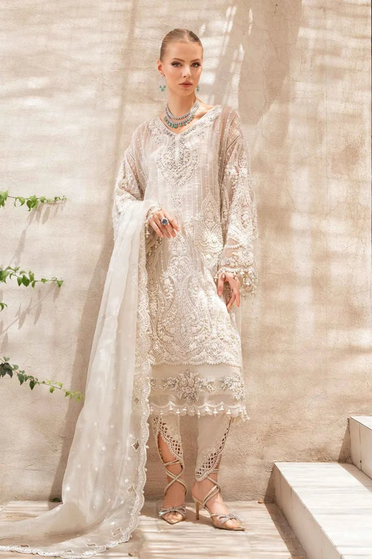 03-Piece Net Suit With Embroidery - Ready To Wear