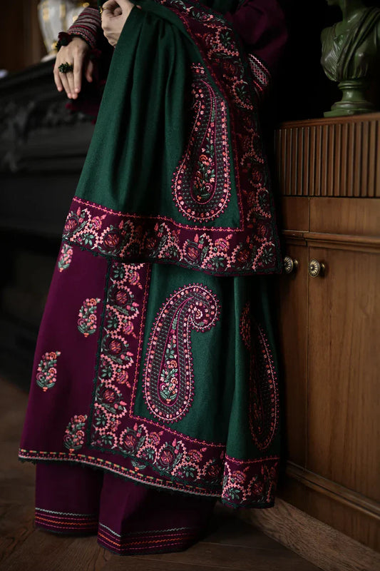 03-Piece Embroidered Cambric Suit With Chiffon Dupatta | Ready To Wear