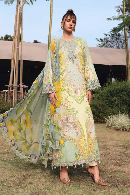 03-Piece Printed Lawn Suit With Chiffon Dupatta | Ready To Wear