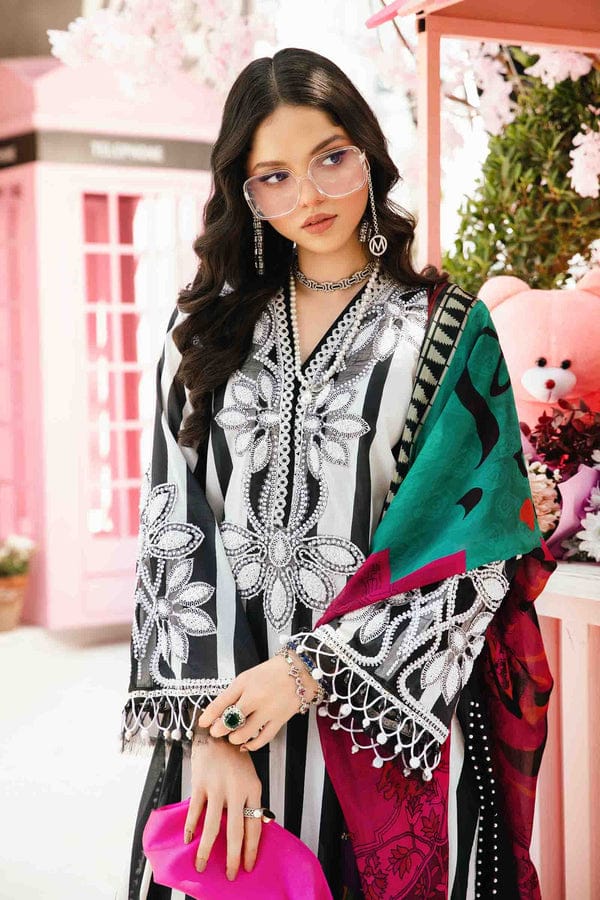 03-Piece Printed Lawn Suit With Embroidery - Ready To Wear