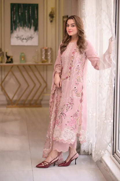 03-Piece Cotton Suit With Chikankari Embroidery | Ready To Wear